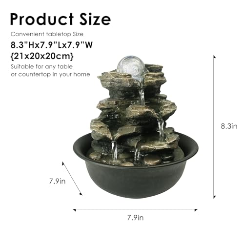 8.3” H Indoor Zen Tabletop Water Fountain