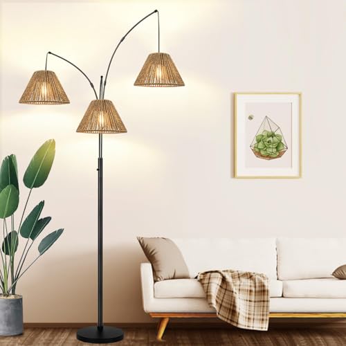 3pcs Boho Rattan Pendant Lamp Replacement Shade Ø7.87" x H4.72" (3 Count)