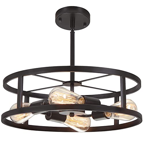 Black Semi Flush Mount Ceiling Light