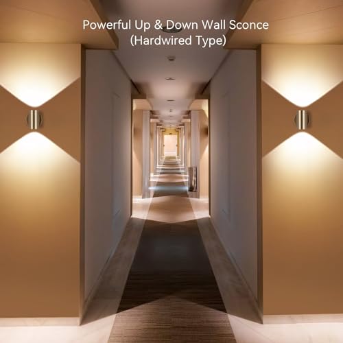 Indoor Wall Sconce Bright Up Down Movie Theater Wall Lights Gold