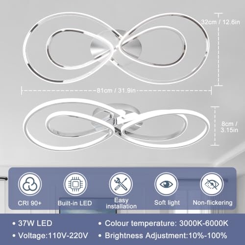 Modern LED Ceiling Light (Chrome)