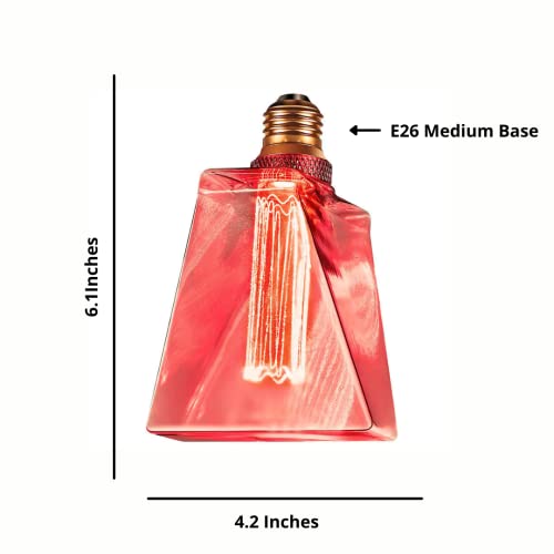 RED Light Bulb LED Vintage 3.5W Equivalent 20W Ice ShapedE26 Medium Base