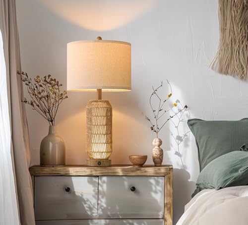 25" Table Lamps Set of 2 with Night Light (2 Count)