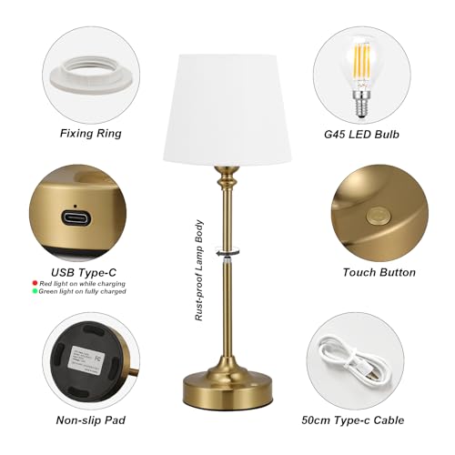 Cordless Table Lamps Rechargeable Set (2 Count)