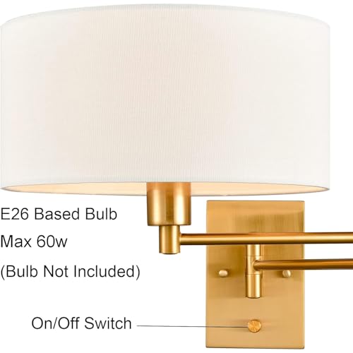 Gold Brass Swing Arm Wall Sconce (2 Count)
