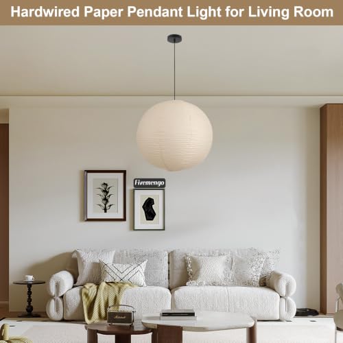 Large Paper Pendant Light with Cord and Canopy (2 Count)