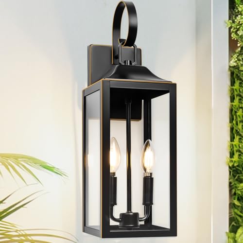 19" Large Outdoor Wall Lights Modern Front Porch Lantern Wall Mount 2