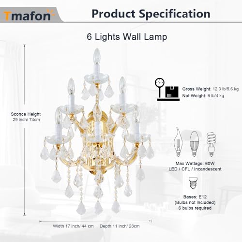 Large Modern Crystal Wall Lights