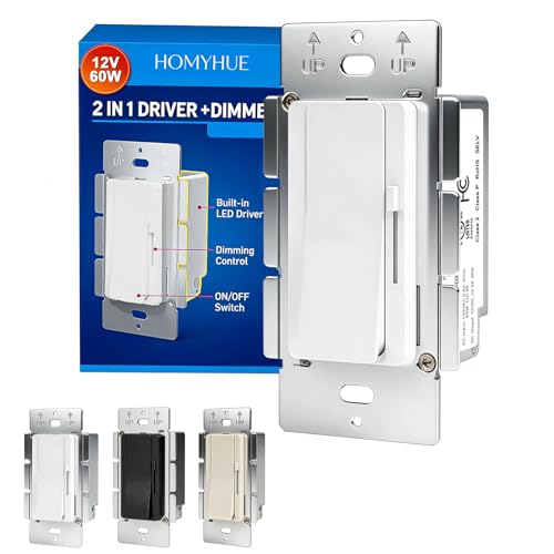 Dimmer Light Switch & 12V 60W Dimmable LED Driver 2 in 1