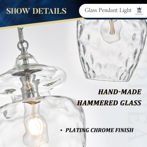 Farmhouse Chrome Glass Pendant Light