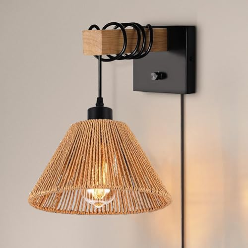 3x Boho Rattan Pendant Lamp Replacement Shade (3 Count)