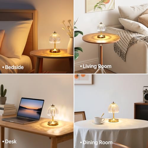Set of 2 Tulip Table Lamp with 5200mAh Battery & Touch Control (2 Count)