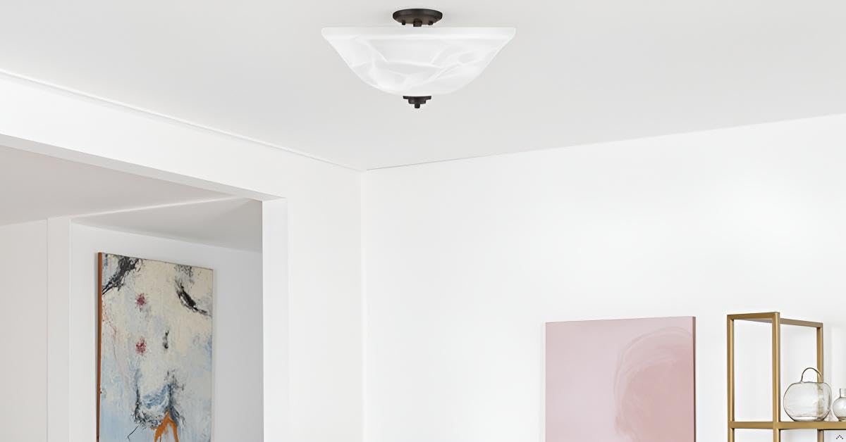 25002-65-1 Replacement Alabaster Glass shade for Flush Mount or Semi-Flush Mount, 1/2" Center Hole, 11-1/2" Diameter x 4" Height