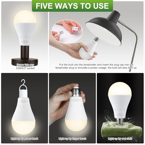 4 Pack Rechargeable Emergency Light Bulbs (4 Count)