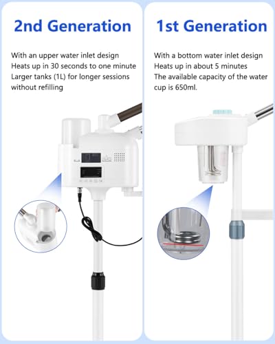 Professional Facial Steamer with 5X LED Magnifying Lamp 4 in 1