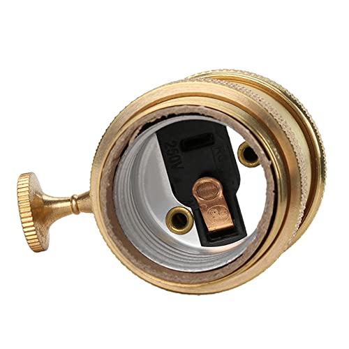 Brass Screw Thread DIY Light Socket Vintage Copper Edison Retro Pendant Lamp Holder for E26 E27 Light Bulbs