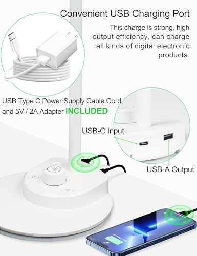 LED Desk Lamp with USB Charging Port