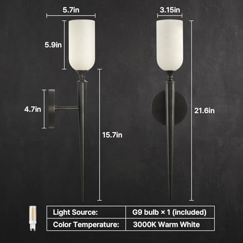 21.6" Alabaster Wall Sconce