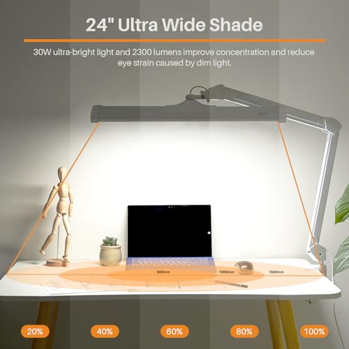 24 Inch LED Architect Desk Lamp with Clamp