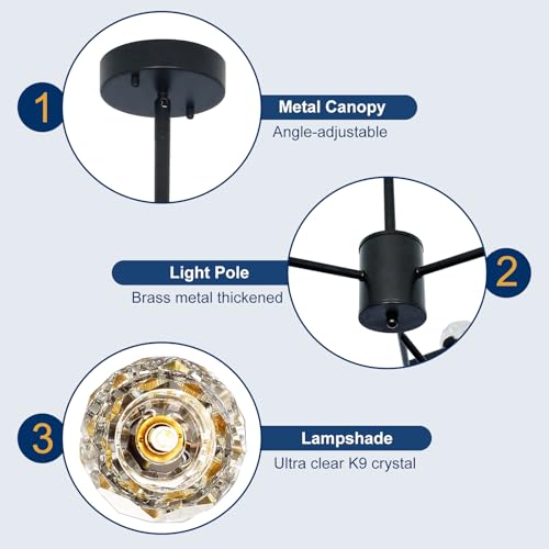 Modern Black Sputnik Chandelier