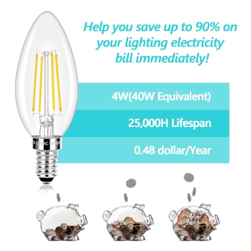 LED Candle Bulbs 40W Equivalent Dimmable (10 Count)