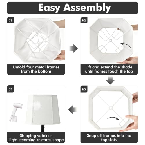 1 Pack White Square Cut Corner Lamp Shade