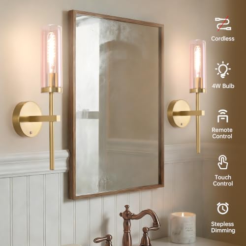 Battery Operated Wall Sconces Set of 2 (2 Count)