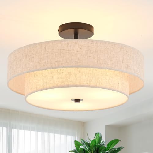 Modern Semi Flush Mount Ceiling Light 18" Modern 3