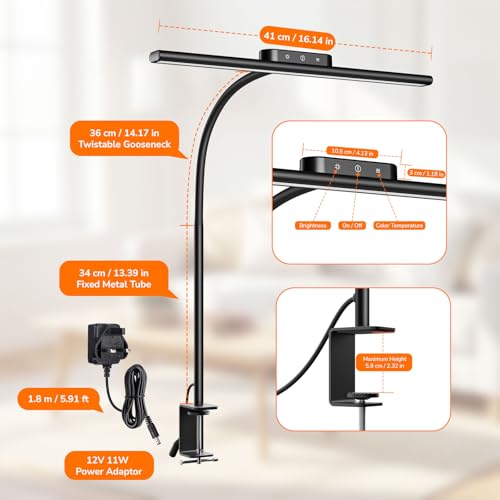 Led Desk Lamp for Home Office (Black)