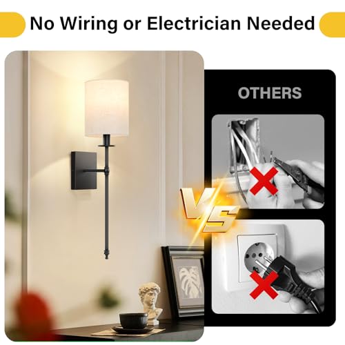 27 inch Battery Operated Wall Sconces Set of 2 with Remote (2 Count)
