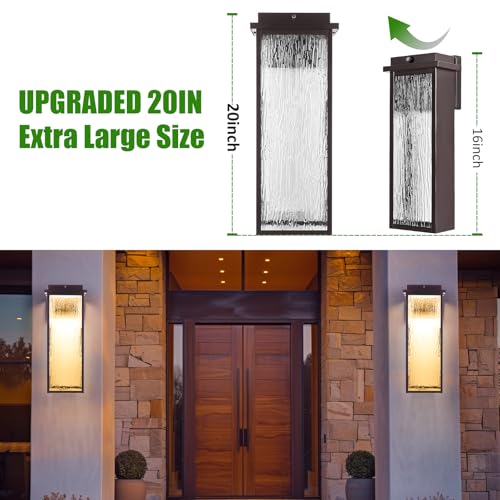 20" Extra Large Dusk to Dawn Oil Rubbed Bronze Outdoor Sconces (2 Count)