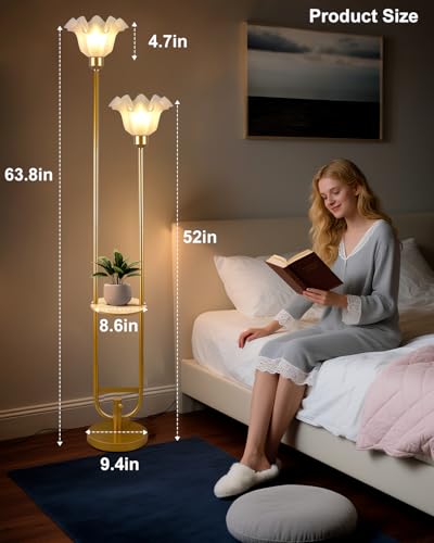 Flower Floor Lamps with Table (3 Count)