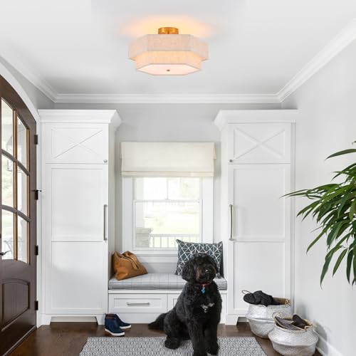 18" Large Gold Semi Flush Mount Ceiling Light