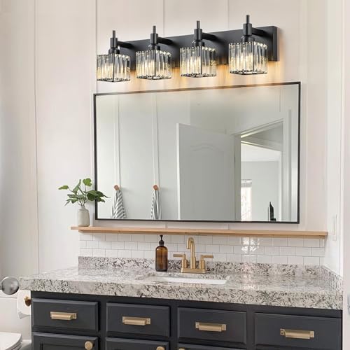 Black Crystal Bathroom Vanity Light 4