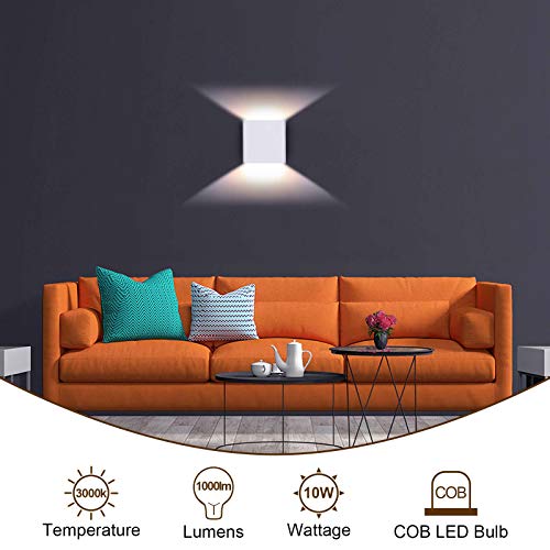 White Modern LED Wall Light Dimmable Mini Wall Sconce Warm White