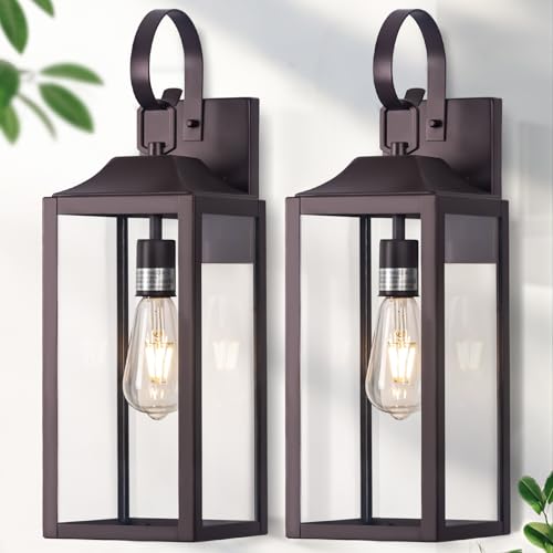 19" Large Outdoor Wall Lantern Porch Light Outdoor Bronze 2 Pack