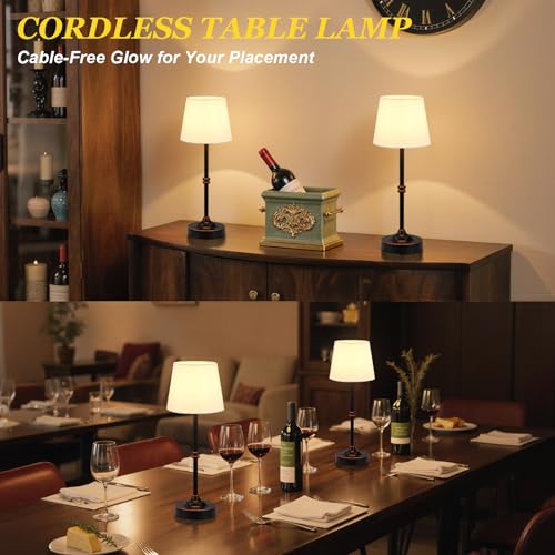 Rechargeable Cordless Table Lamp Antique Black