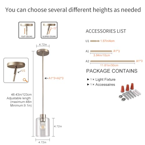 Brushed Nickel Pendant Lights (6 Count)