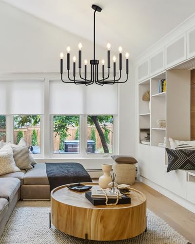 10 Light Black Chandelier