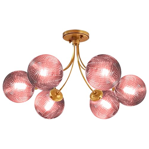 6 Light Pink Chandelier