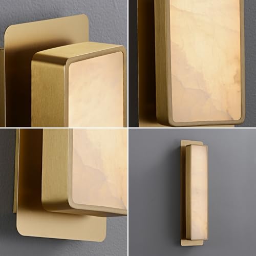 19.7" Alabaster Wall Sconce Set of 2 (2 Count)