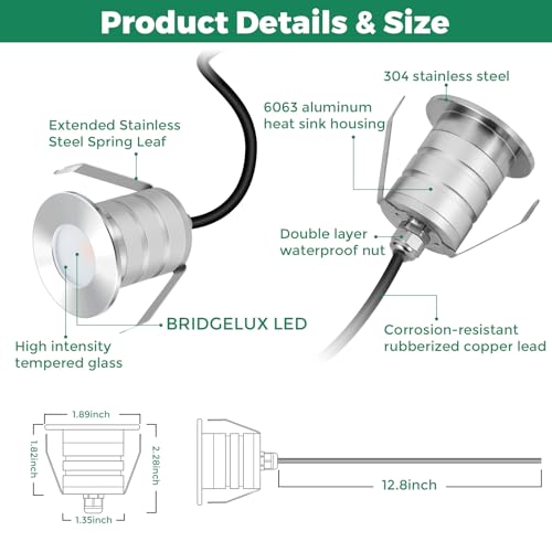 Outdoor Recessed LED Lights (6 Count)