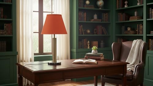 56002 Transitional Hardback Empire Shape UNO Construction Lamp Shade in Brick Red