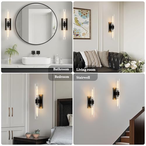 Black Brass Bathroom Wall Sconce