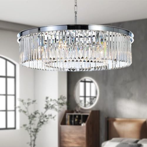 Crystal Chrome Chandelier Modern Chandeliers Lighting Pendant Ceiling Light Fixture 2