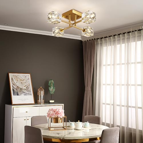 Gold Modern Sputnik Chandelier Ceiling Light Fixtures