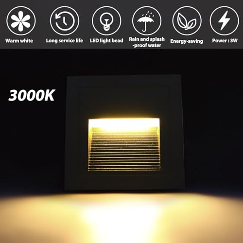120V Indoor Outdoor Recessed Step Lights for Stair Warm White 8Pack (4 Count)