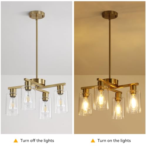 4 Light Farmhouse Gold Chandelier
