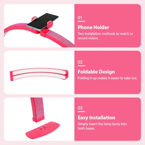 Half Moon Light for Nail Desk with Phone Holder