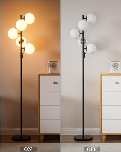 64IN Dimmable Black Floor Lamp (5 Count)